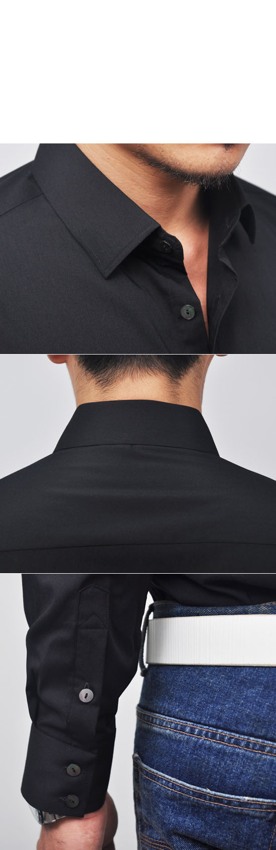 Sales Tops Designer Killer Slim Cut Black DressShirt 62 GUYLOOK Men's Trendy Fashion